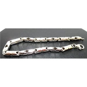 14K WHITE SOLID GOLD unique Turkish style rope unisex LINK BRACELET